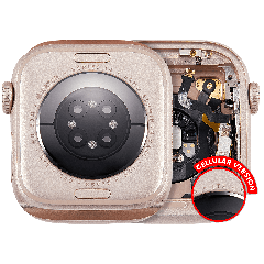 Höljesenhet kompatibel med Watch Series 10 (42MM) (LTE-version) (Titanium / Guld)
