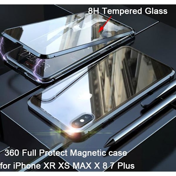 full magnetisk fodral för Iphone X blå LightBlue