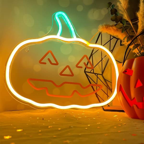 Neon PLEXI LED HAPPY PUMPKIN orange grön FPNE10 Forever Light orange