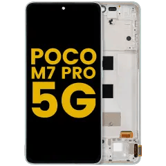 OLED-enhet med ram för Xiaomi Poco M7 Pro 5G (renoverad) (grön) grön