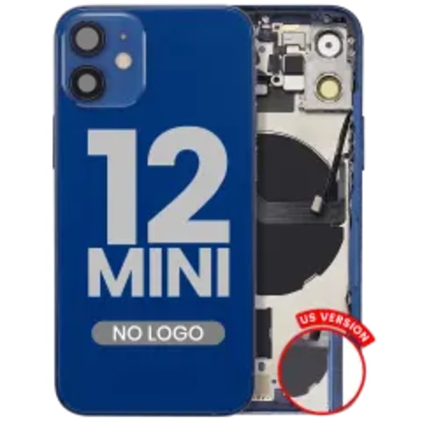 Baksida med smådelar för iPhone 12 Mini (amerikansk version) (Eftermarknad Plus) (Blå)