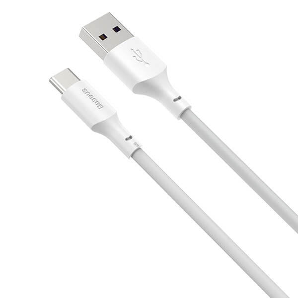 Baseus-kabel Simple Wisdom USB - USB-C 1,5 m 5A vit 2 st