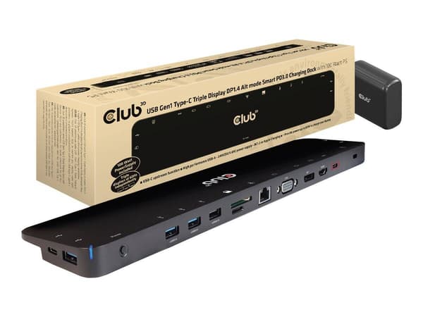 Club 3D CSV-1565 USB-C Dockingstation 100W svart