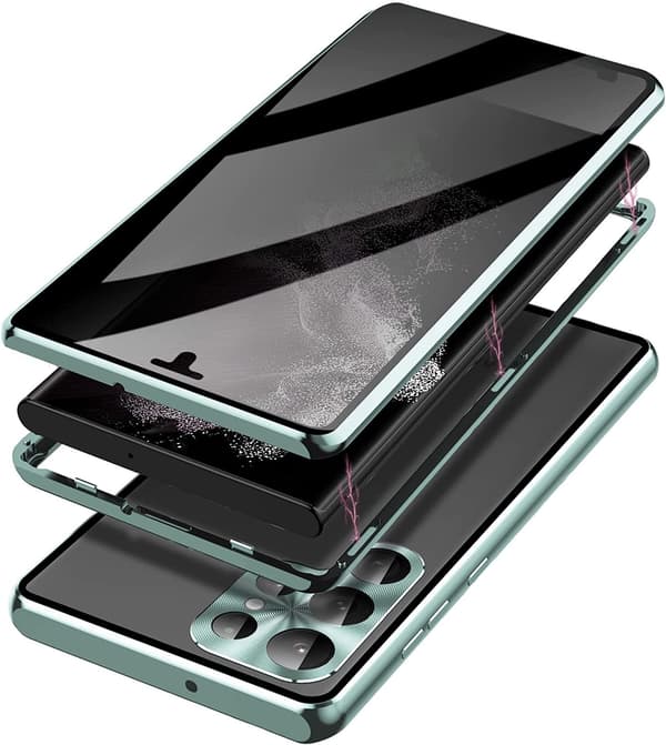 Sekretess Dubbelfodral för Samsung S21 Grön