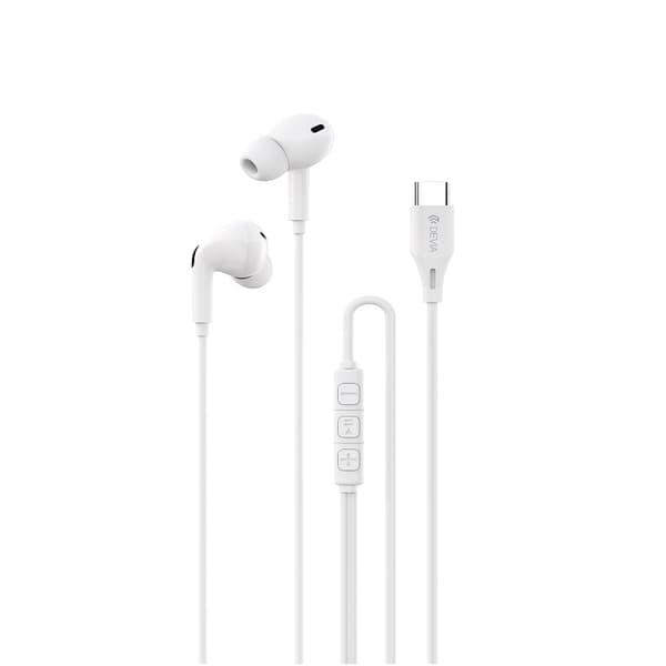 Devia trådbundna hörlurar Kintone A2 Digital USB-C vit