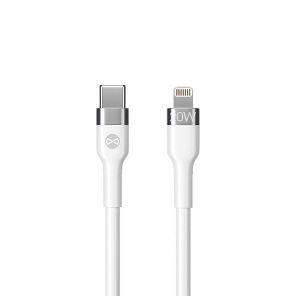 Forever Flexible-kabel USB-C - Lightning 1,0 m 20W vit