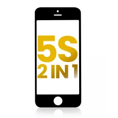 2 i 1 (Frontglas + Ram) för iPhone 5S (Svart) (2-pack) svart
