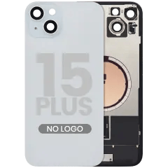 Baksida i glas med MagSafe-magnet för iPhone 15 Plus (ingen logotyp) (eftermarknad) (blå) blå