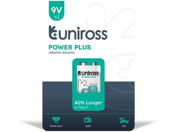 Uniross Power Plus Alkaline 6LR61 9V 600mAh, 1 pc.