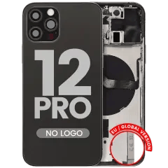 Baksida med smådelar för iPhone 12 Pro (EU / Global version) (Eftermarknad Plus) (Grafit) svart