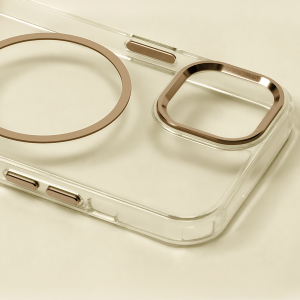 Clear Thin Mag-fodral för iPhone 16 Pro Max 6,9\" guld