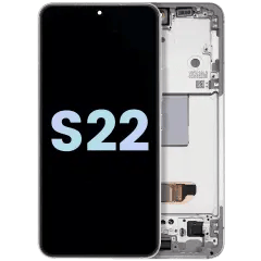 OLED-enhet med ram för Samsung Galaxy S22 5G (Service Pack) (Vit) vit