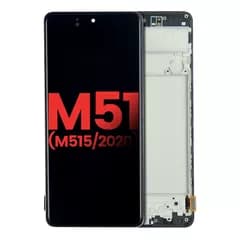 OLED-enhet med ram för Samsung Galaxy M51 (M515 / 2020) (Eftermarknad Plus) (Celestial Black)