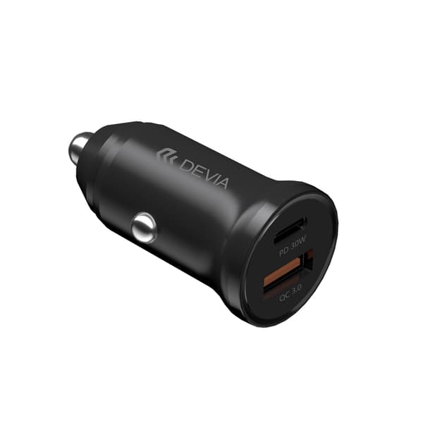 Devia billaddare Smart Mini PD QC 3 0 30W 1x USB 1x USB-C vit vit