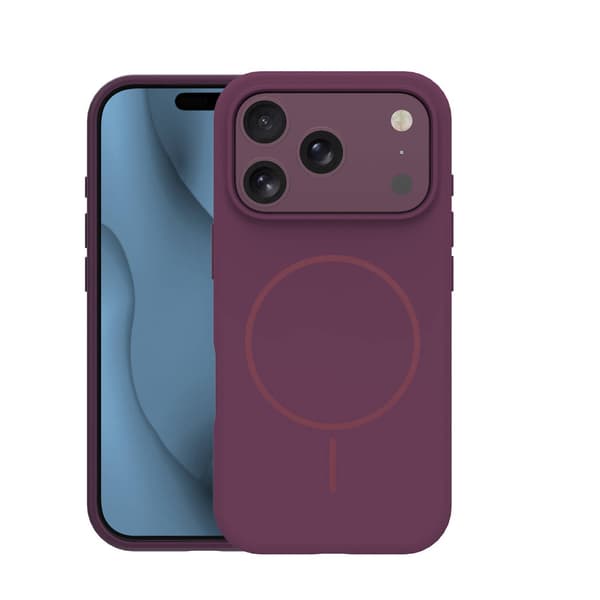 Silicone Thin Mag skal för iPhone 17 Pro Max / iPhone 18 Pro Max mörkt körsbär