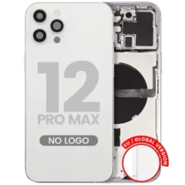 Baksida med smådelar för iPhone 12 Pro Max (EU / Global version) (Eftermarknad Plus) (Silver)