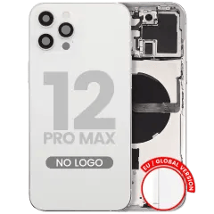 Baksida med smådelar för iPhone 12 Pro Max (EU / Global version) (Eftermarknad Plus) (Silver) silver