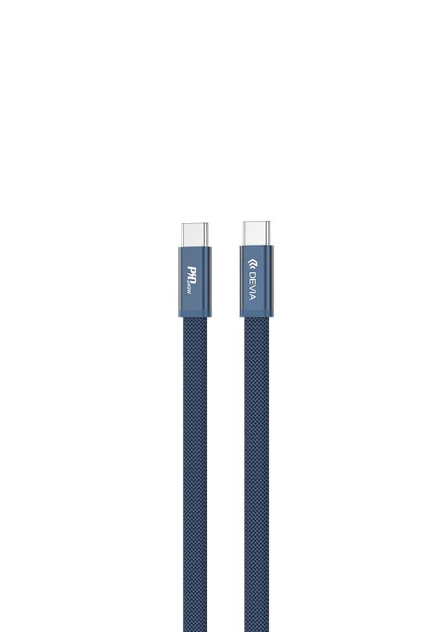 Devia Ultra3 usb-c PD 240W Metallvävd Platt Snabbladdningskabel 1,5 m blå blå