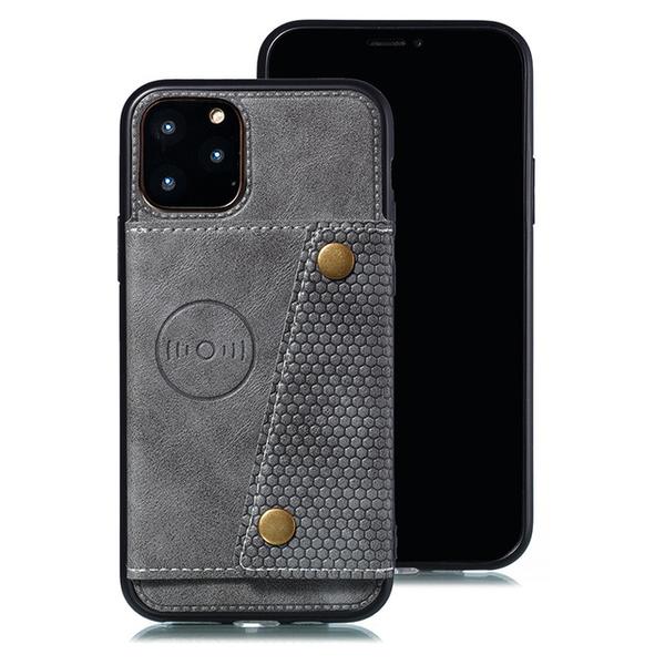 ny design iphone 11 pro max plånboks fodral med magnet silver Silver