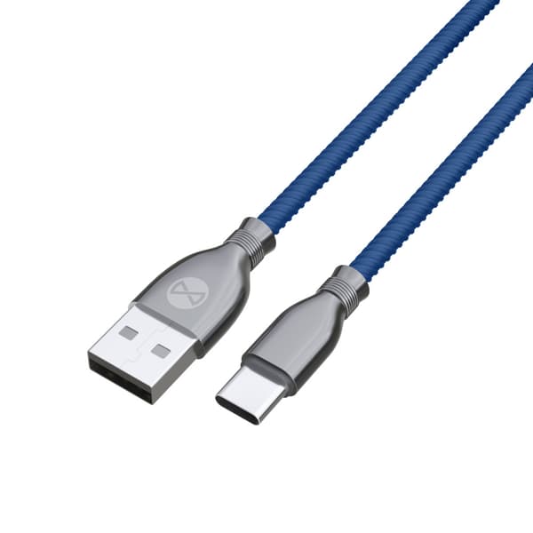 Forever Tornado-kabel USB - USB-C 1,0 m 3A marinblå blå