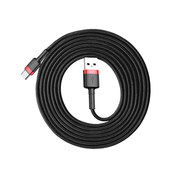 Baseus kabel Cafule USB - USB-C 2,0 m 2A röd-svart svart