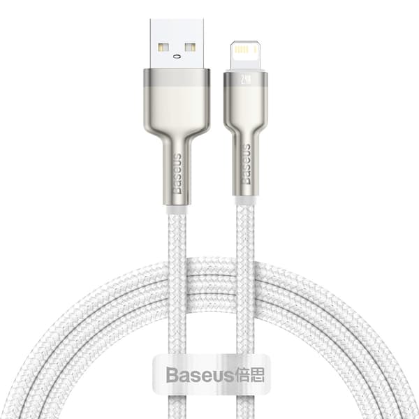 Baseus kabel Cafule Metal USB - Lightning 1,0 m 2,4A vit vit