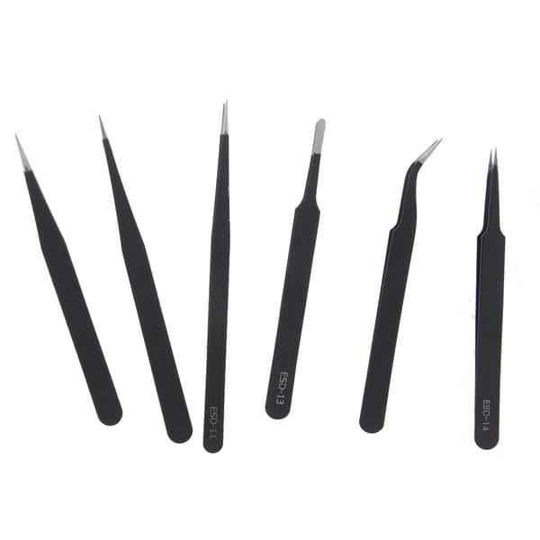 Set med 6 precisionspincetter