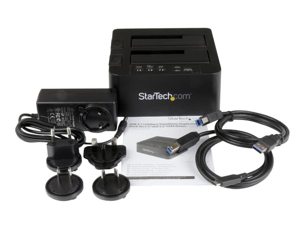 StarTech.com USB 3.1 (10Gbps) Hard Drive Duplicator Dock för 2.5 & 3.5 SATA SSD HDD 4Kn - USB/ USB-C [Thunderbolt 3 Compatible] Cloner (SDOCK2U313R)