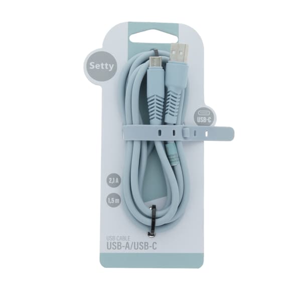 Setty kabel USB - USB-C 1,5 m 2,1A KSA-C-1 523 blå blå