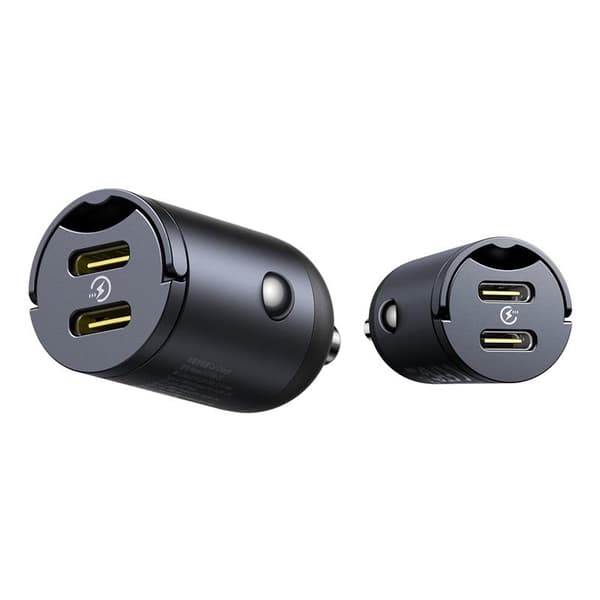 Baseus Mini Tiny Star 2C PD billaddare 1x USB-C - USB-C-port 30W svart