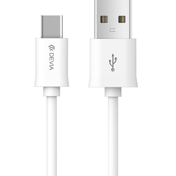 Devia-kabel Smart EC082 USB - USB-C 1,0 m 2,1A vit