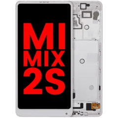 LCD-enhet med ram för Xiaomi Mi Mix 2S (Eftermarknad Plus) (Vit)