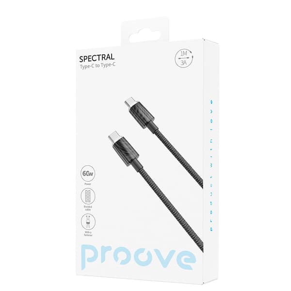 Proove Spectral Cable USB-C - USB-C 1m 3A Black