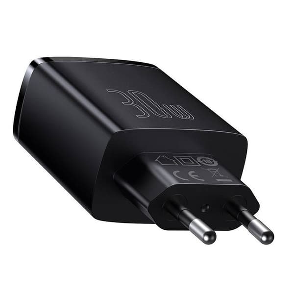 Baseus Compact Strömförsörjningsadapter 30Watt 1xUSB-C + 2xUSB