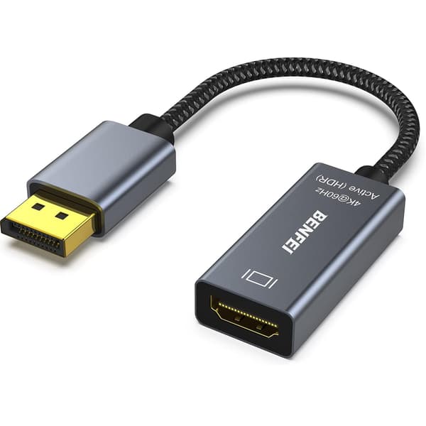 BENFEI Active DisplayPort to HDMI 4K 60Hz Adapter Grey