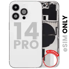 Baksida med smådelar för iPhone 14 Pro (amerikansk version) (begagnad OEM-dragning: Grade C) (silver) silver