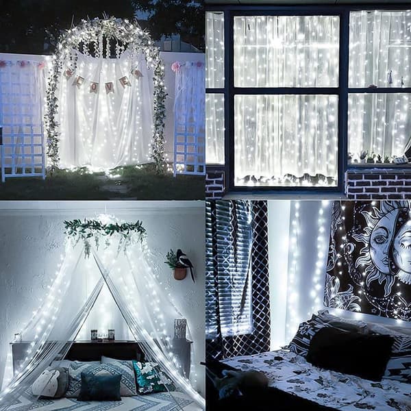 LED-RIDÅ (100 LED-LAMPOR) 3Mx1M KALLVIT vit