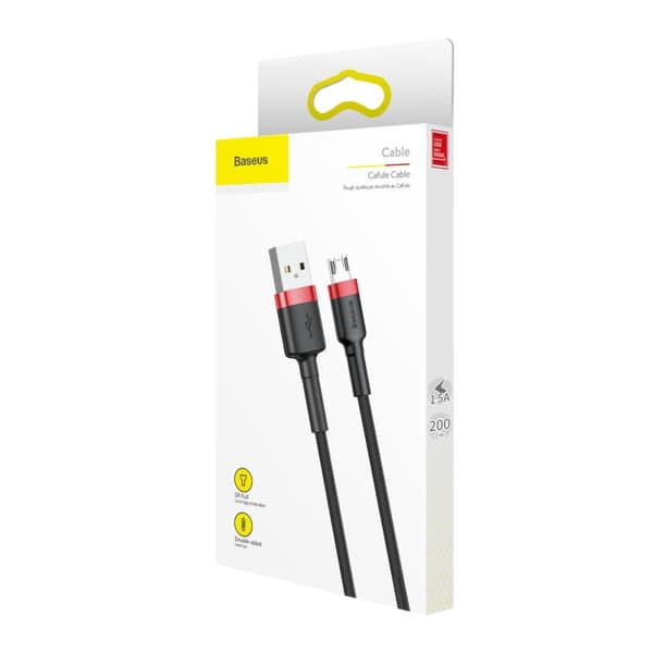 Baseus kabel Cafule USB - microUSB 2,0 m 1,5A svart-röd
