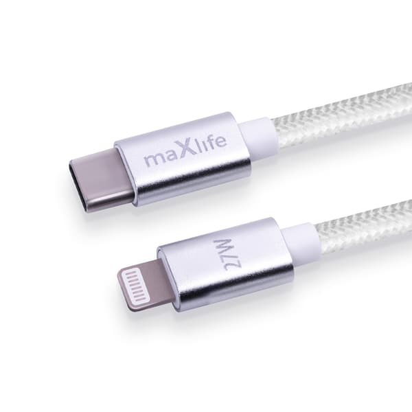 Maxlife MXUC-12 kabel USB-C - Lightning 2,0 m 27W vit vit