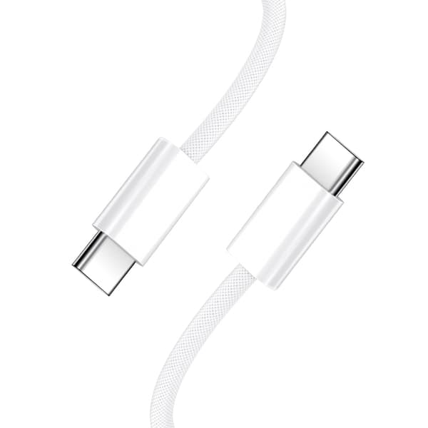 BWOO-kabel USB-C - USB-C 2m 60W vit
