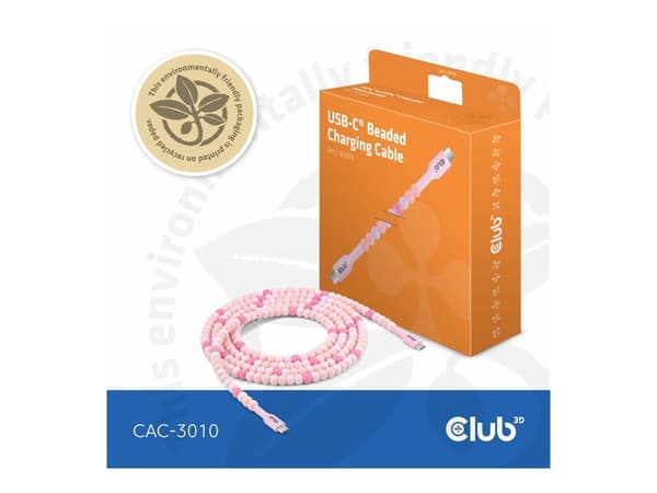 Club 3D USB Type-C kabel 2m Rosa rosa