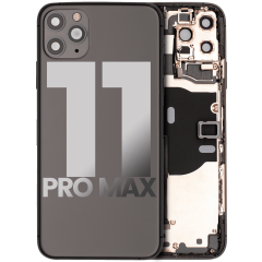 Baksida med små komponenter förinstallerade för iPhone 11 Pro Max (Använd OEM-drag: Klass C) (Rymdgrå) svart