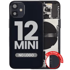 Baksida med smådelar för iPhone 12 Mini (EU / Global version) (Eftermarknad Plus) (Svart) svart