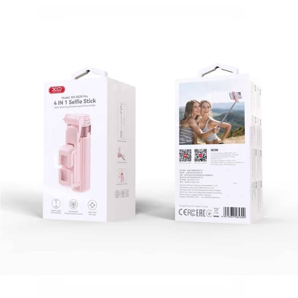 XO selfiepinne Bluetooth stativ SS29 rosa 64cm blå