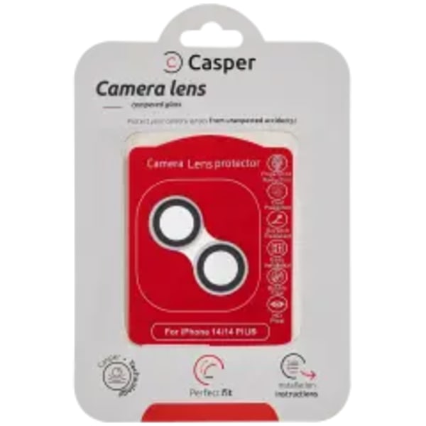 Casper Kameralinsskydd för iPhone 14 / 14 Plus (Silver) (Klar)