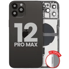 Baksida med smådelar för iPhone 12 Pro Max (amerikansk version) (begagnad OEM-dragning: Grade B) (grafit)