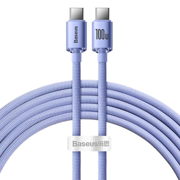 Baseus kabel Crystal Shine USB-C - USB-C 2,0 m 100W lila lila