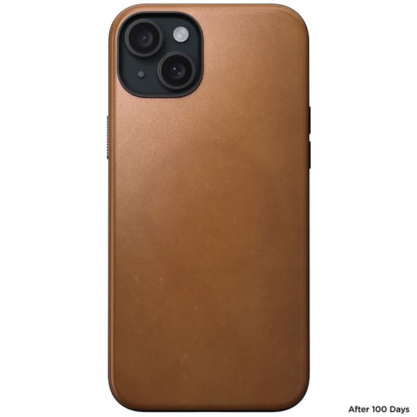 Nomad Modern läderfodral för iPhone 15 Plus 6,7\" engelskt brunt