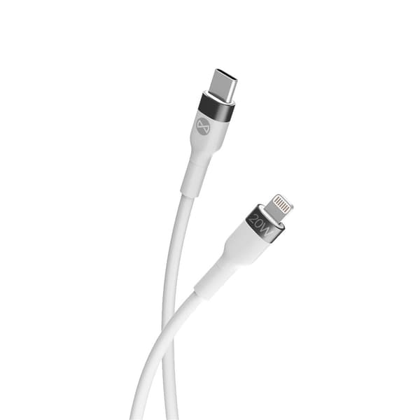 Forever Flexible-kabel USB-C - Lightning 1,0 m 20W vit