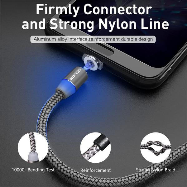 2 m  magnet laddare för USB-C|svart